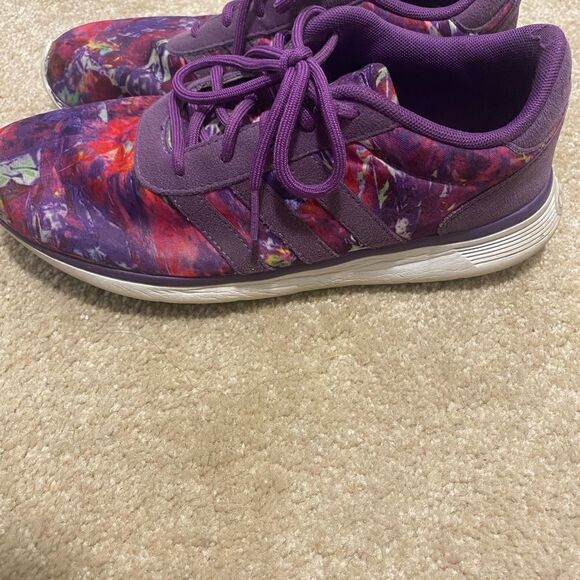 Adidas Womens Neo Lite Racer AW4550 Purple Red Running Shoes Lace Up Size 7.5 - Picture 3 of 4